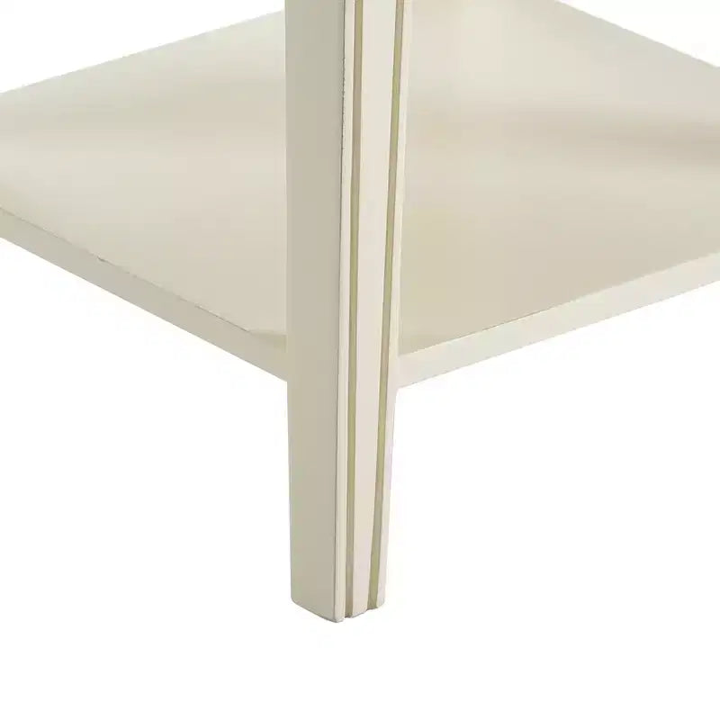 Antique White One-Drawer End Table - French Countryside Style