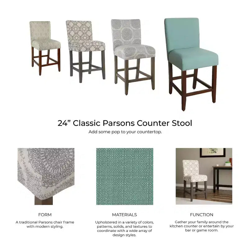 24 Upholstered Counter Height Barstool
