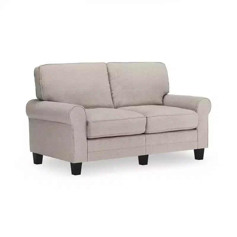 61 Inch Copenhagen Loveseat - Polyester Fabric, Tool-Free Assembly