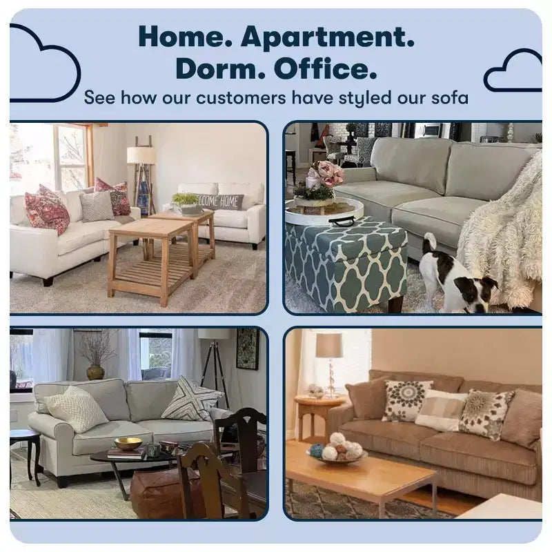 61 Inch Copenhagen Loveseat - Polyester Fabric, Tool-Free Assembly