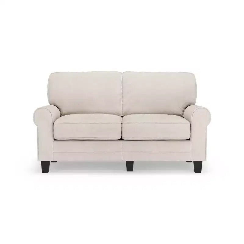 61 Inch Copenhagen Loveseat - Polyester Fabric, Tool-Free Assembly