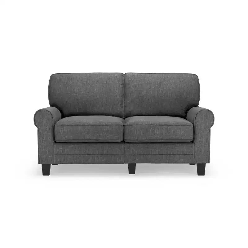61 Inch Copenhagen Loveseat - Polyester Fabric, Tool-Free Assembly