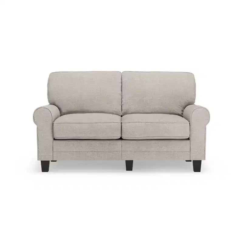 61 Inch Copenhagen Loveseat - Polyester Fabric, Tool-Free Assembly