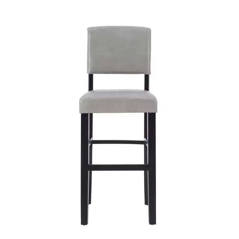 Morocco Upholstered Barstool - Faux Leather, Rubberwood Frame, 30 Inch Seat Height, 225 lb