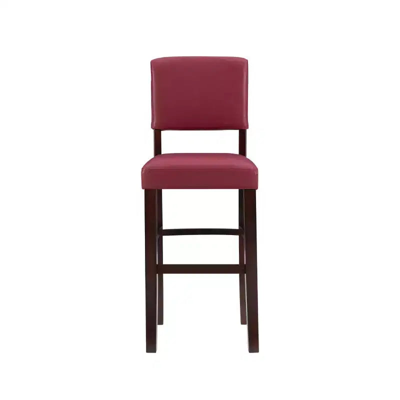 Morocco Upholstered Barstool - Faux Leather, Rubberwood Frame, 30 Inch Seat Height, 225 lb