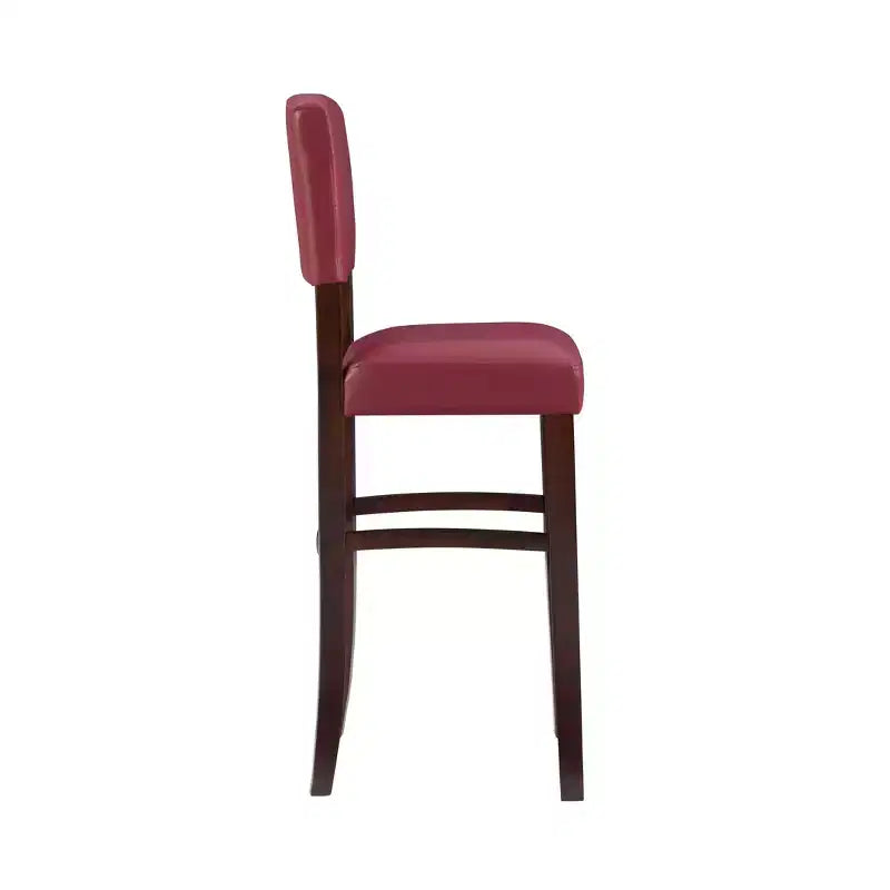 Morocco Upholstered Barstool - Faux Leather, Rubberwood Frame, 30 Inch Seat Height, 225 lb