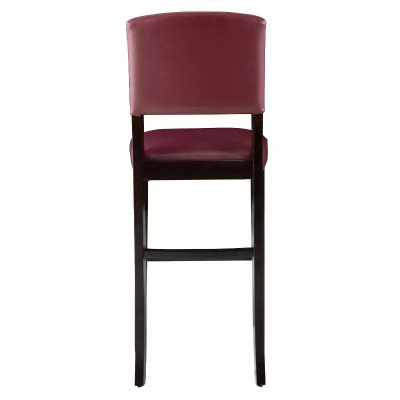 Morocco Upholstered Barstool - Faux Leather, Rubberwood Frame, 30 Inch Seat Height, 225 lb
