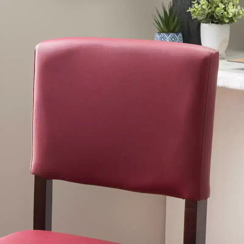 Morocco Upholstered Barstool - Faux Leather, Rubberwood Frame, 30 Inch Seat Height, 225 lb