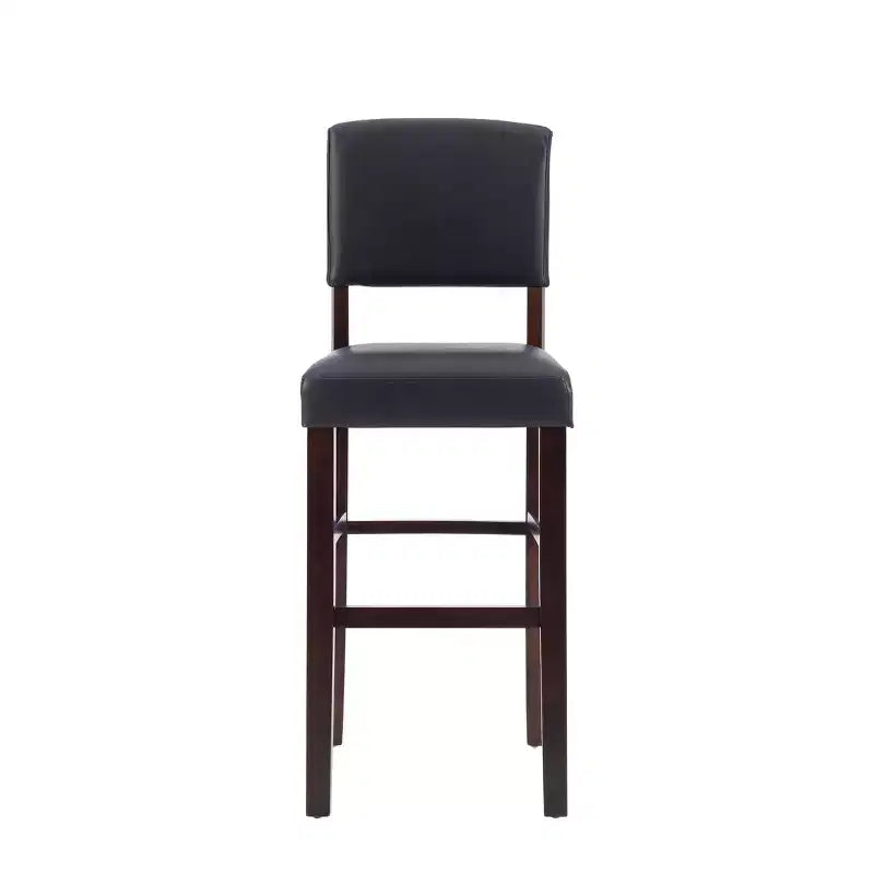 Morocco Upholstered Barstool - Faux Leather, Rubberwood Frame, 30 Inch Seat Height, 225 lb