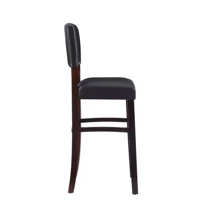 Morocco Upholstered Barstool - Faux Leather, Rubberwood Frame, 30 Inch Seat Height, 225 lb