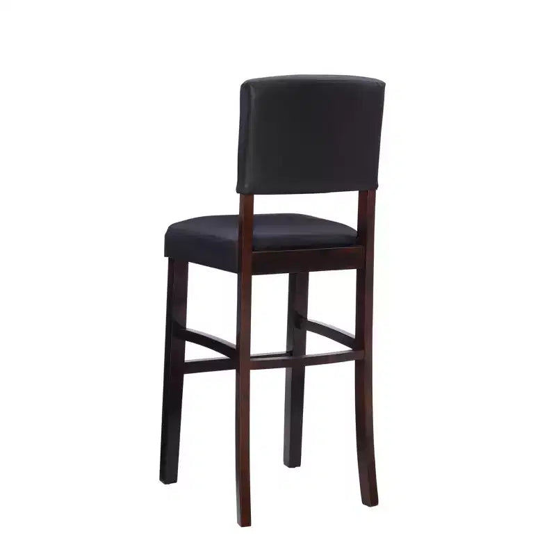 Morocco Upholstered Barstool - Faux Leather, Rubberwood Frame, 30 Inch Seat Height, 225 lb