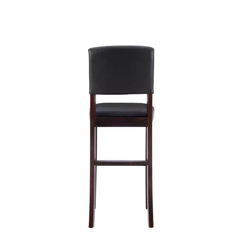 Morocco Upholstered Barstool - Faux Leather, Rubberwood Frame, 30 Inch Seat Height, 225 lb