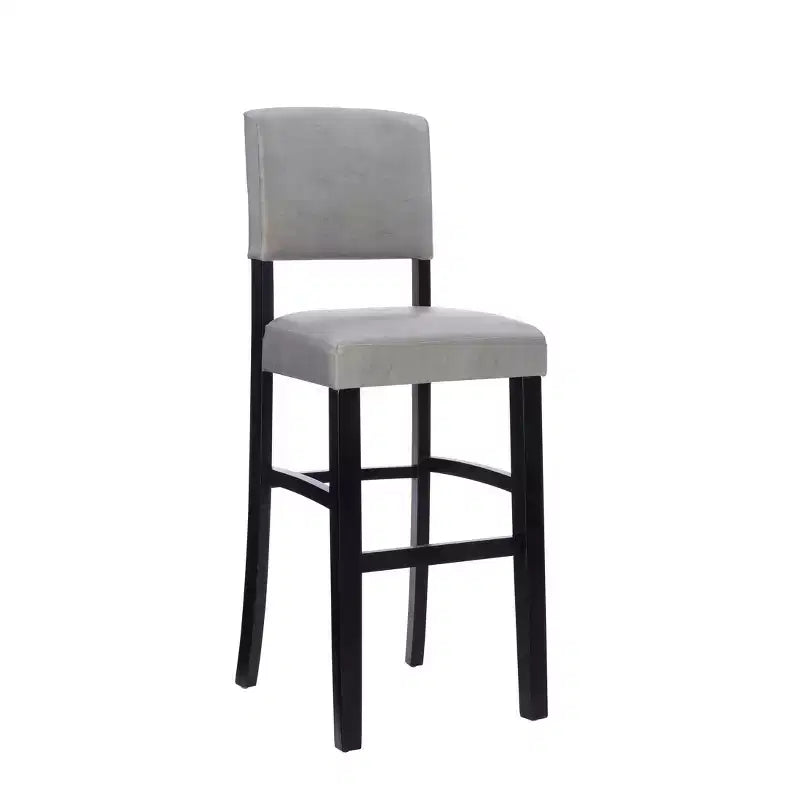 Morocco Upholstered Barstool - Faux Leather, Rubberwood Frame, 30 Inch Seat Height, 225 lb