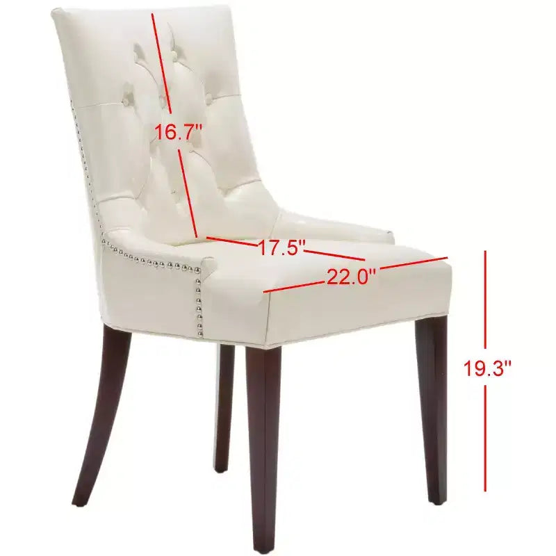 19" H Tufted Dining Chair with Nail Head Trim - Taupe