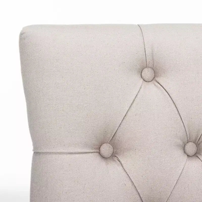 19" H Tufted Dining Chair with Nail Head Trim - Taupe