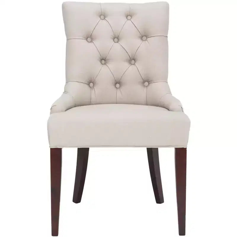 19" H Tufted Dining Chair with Nail Head Trim - Taupe
