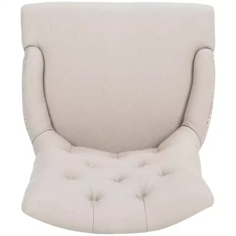 19" H Tufted Dining Chair with Nail Head Trim - Taupe