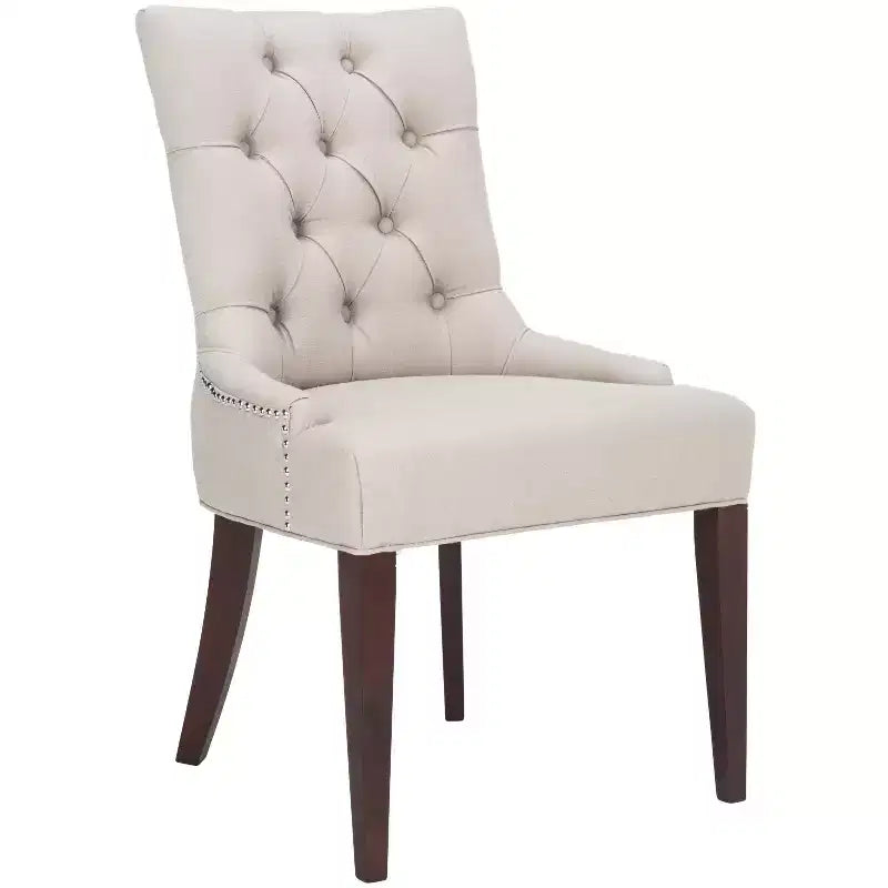 19" H Tufted Dining Chair with Nail Head Trim - Taupe