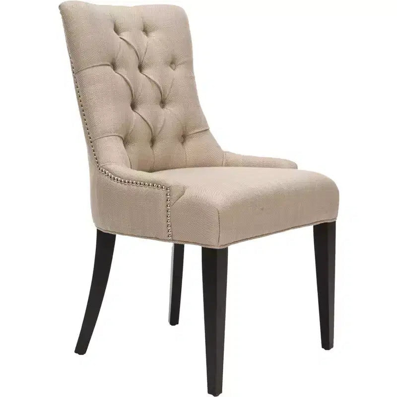 19" H Tufted Dining Chair with Nail Head Trim - Taupe