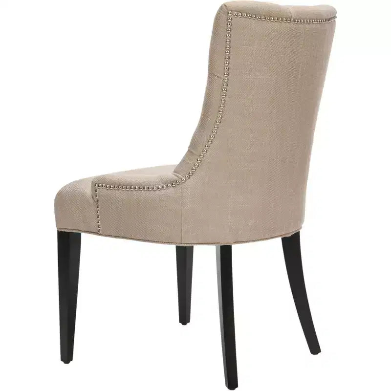 19" H Tufted Dining Chair with Nail Head Trim - Taupe