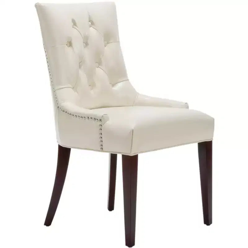 19" H Tufted Dining Chair with Nail Head Trim - Taupe