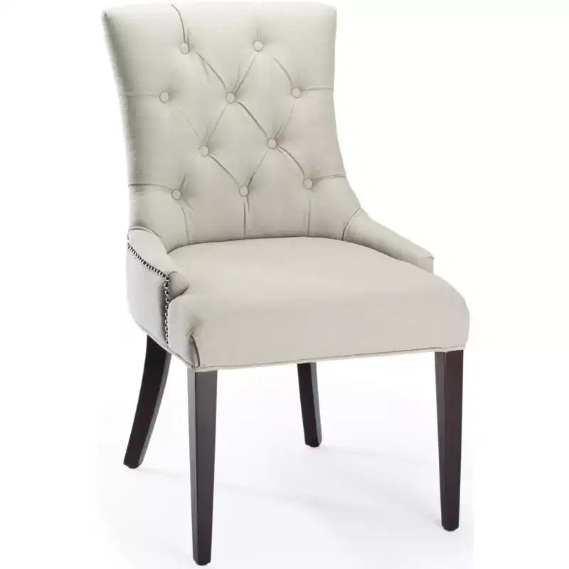 19" H Tufted Dining Chair with Nail Head Trim - Taupe